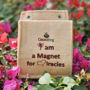 'I am a Magnet for Miracles' Wall Mounted Jute Grow Bag- Vertical Garden