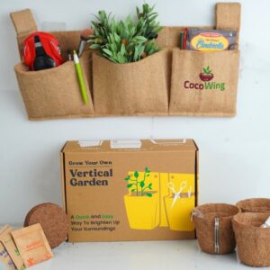 CocoWing 3 Pocket Horizontal Hanging Planter-Vertical Garden