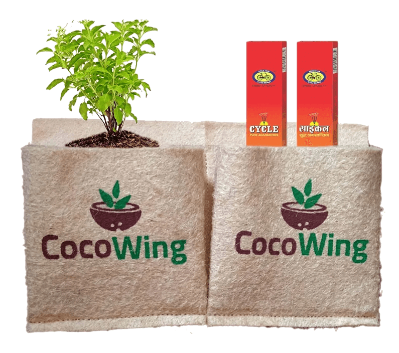 Two Pocket Horizontal Wall Mounted Jute Grow Bag