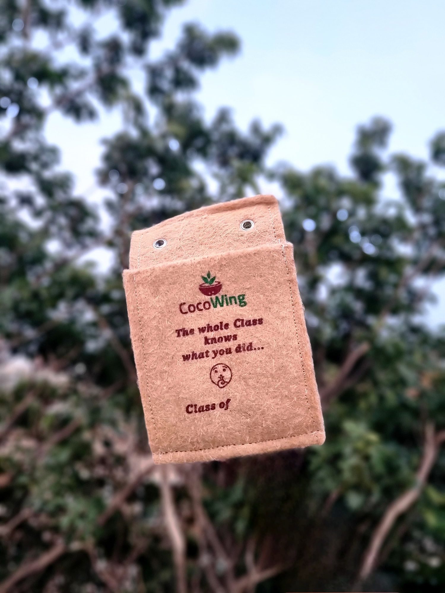 CocoWing “I Know What You Did That Year – Class of [Year]” Jute Grow Bag | Wall Pocket & Indoor Planter (6x7")