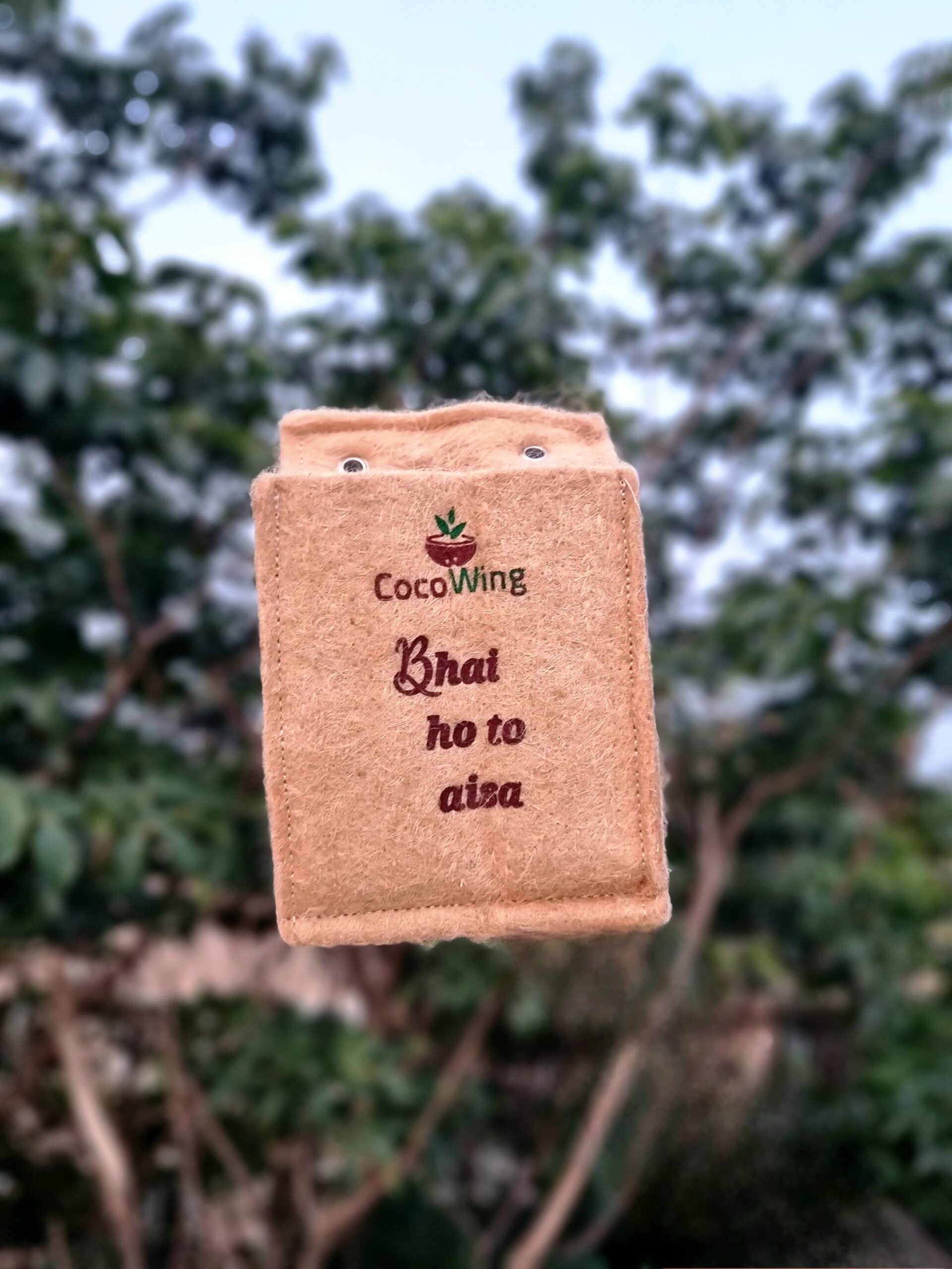 CocoWing “Bhai Ho To Aisa” Printed Planter | Eco-Friendly Gift for Brother