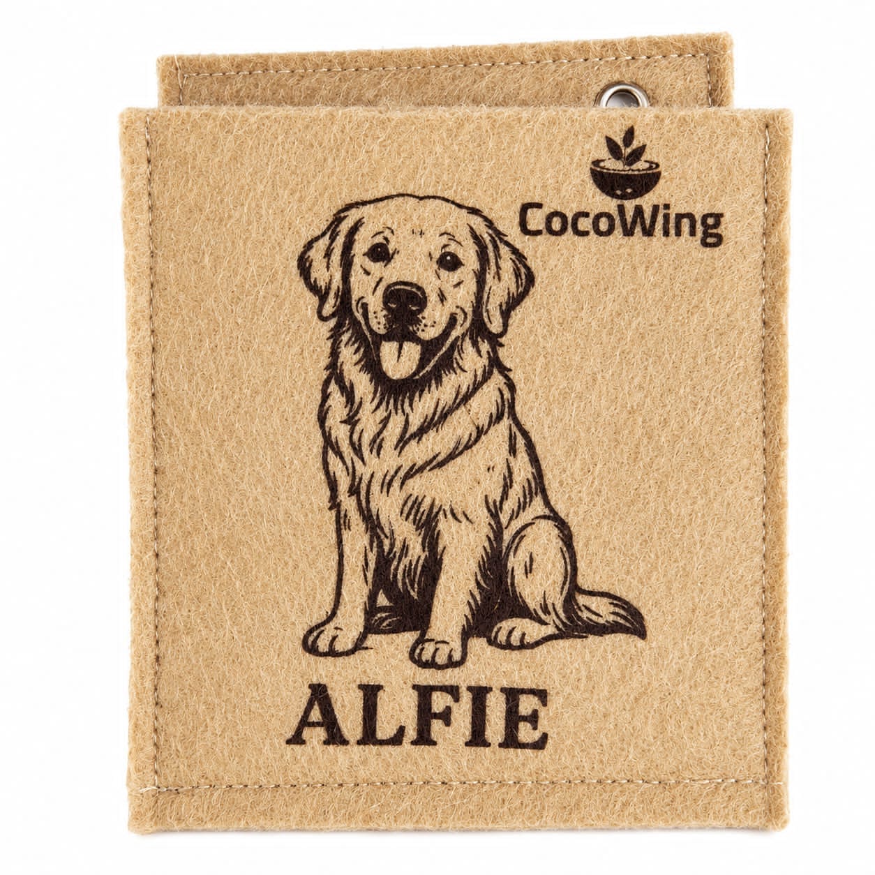 CocoWing Personalized Jute Grow Bag with Custom Pet Name & Dog Portrait